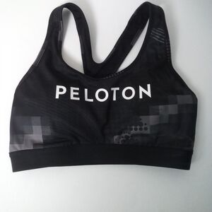 Peloton X Adida Sports Bra Black Gray Geo Print Size L